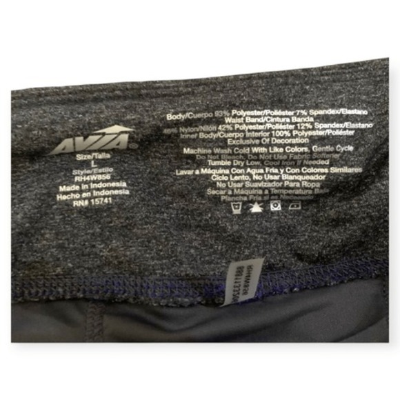 Avia Women's Athletic Performance Shorts Size L Blue Elastic Waistband Sporty - Picture 5 of 8